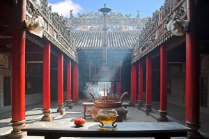 Smoke-filled temple